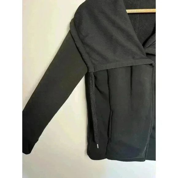 Bagatelle Fleece Open Jacket Women's M Black Long Sleeve Side Slit Pockets - Picture 2 of 10